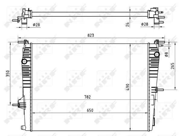 Radiador de esfriamento de motor 53965 NRF