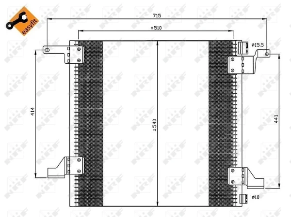 Radiador de aparelho de ar condicionado на Mercedes ML/GLE (W163)