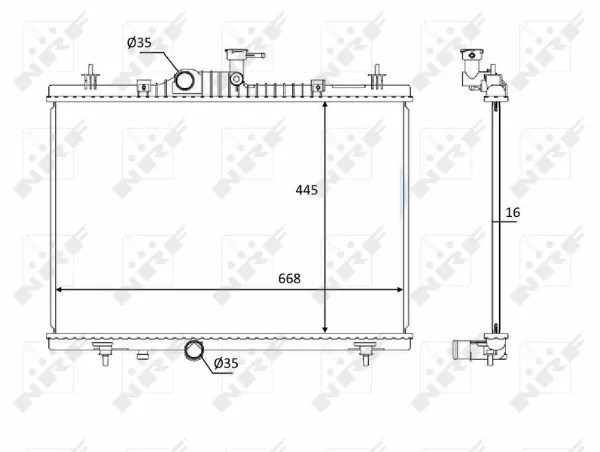 Radiador de esfriamento de motor 58394 NRF