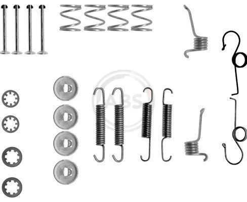 Kit de montagem das sapatas traseiras de tambor Ford Fiesta Mk1