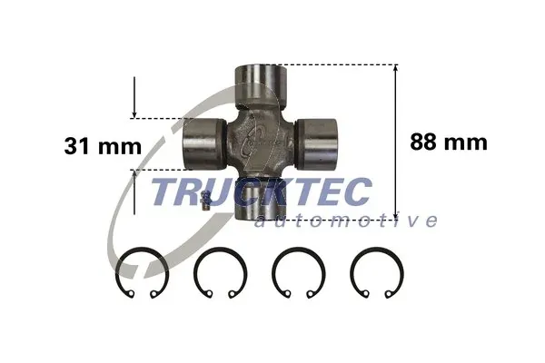 Cruzeta da junta universal traseira 0234012 Trucktec