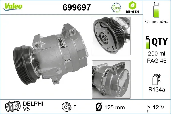 Compressor de aparelho de ar condicionado 699697 VALEO