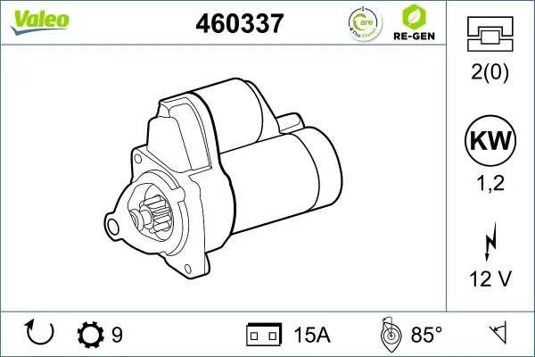 Motor de arranco 460337 VALEO
