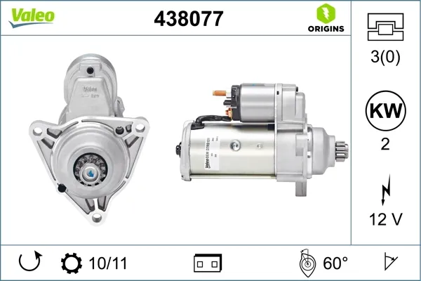 Motor de arranco 438077 VALEO