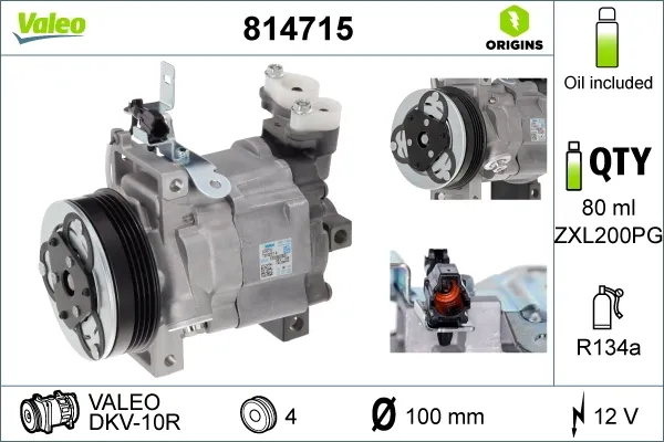 Compressor de aparelho de ar condicionado 814715 VALEO