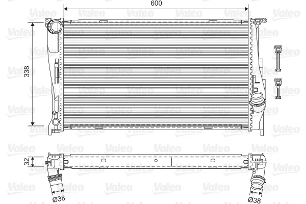 Radiador de esfriamento de motor 701601 VALEO