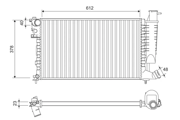 Radiador de esfriamento de motor 816716 VALEO