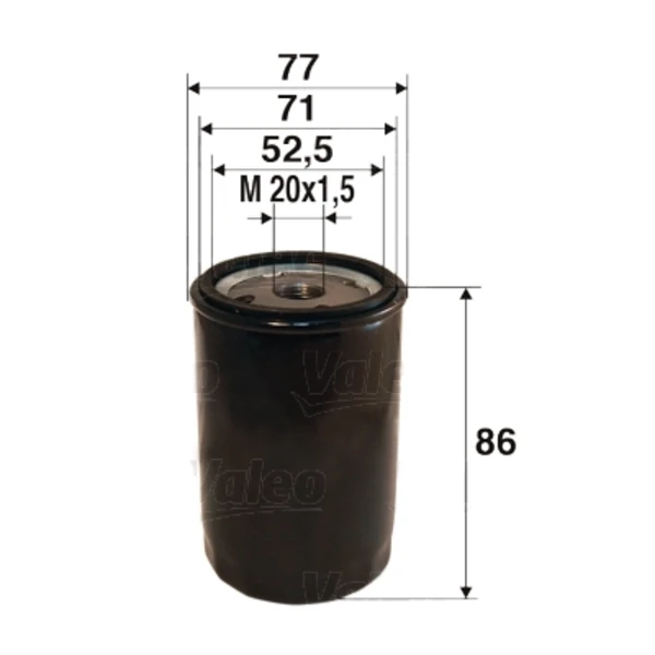 586002 VALEO filtro de óleo