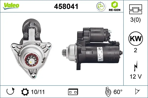 Motor de arranco 458041 VALEO