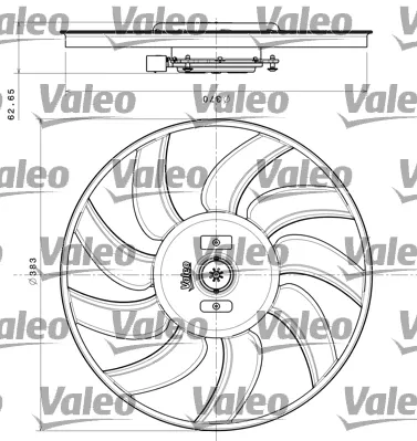 Ventilador elétrico de esfriamento montado (motor + roda de aletas) esquerdo 696350 VALEO