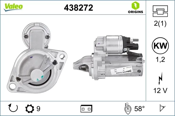 Motor de arranco 438272 VALEO