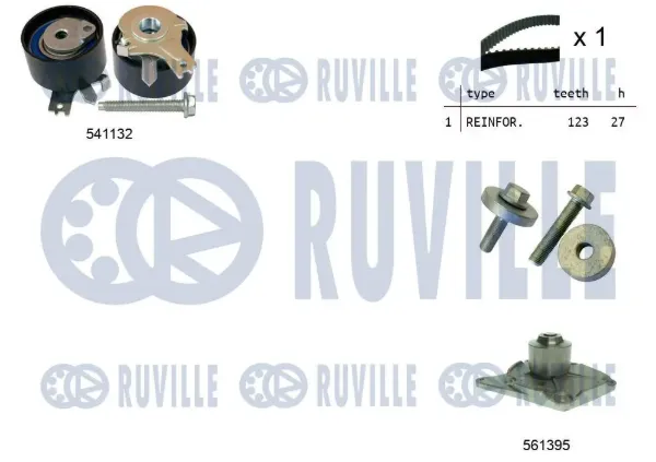Correia do mecanismo de distribuição de gás, kit 5500552 Ruville