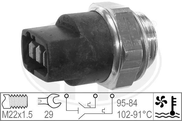 Sensor de temperatura do fluido de esfriamento (de ativação de ventilador do radiador) 330268 ERA