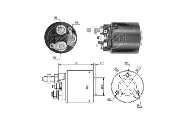 Relê retrator do motor de arranco ZM590 ERA