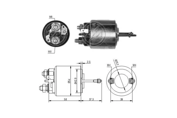 Relê retrator do motor de arranco ZM597 ERA