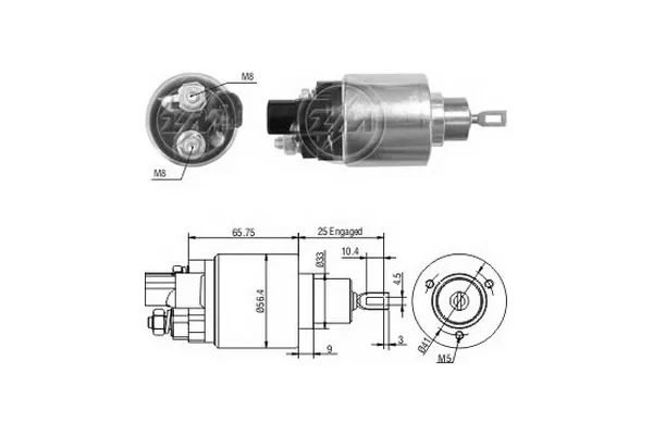 Relê retrator do motor de arranco ZM978 ERA