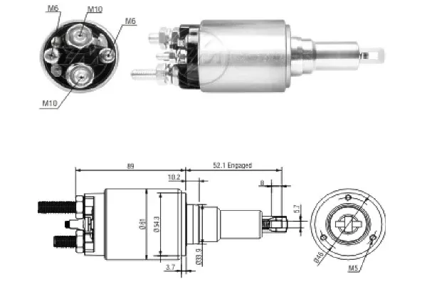 Relê retrator do motor de arranco ZM3639 ERA