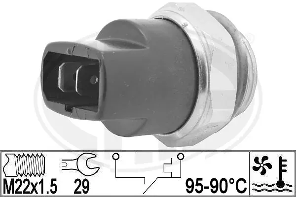 Sensor de temperatura do fluido de esfriamento (de ativação de ventilador do radiador) 330962 ERA