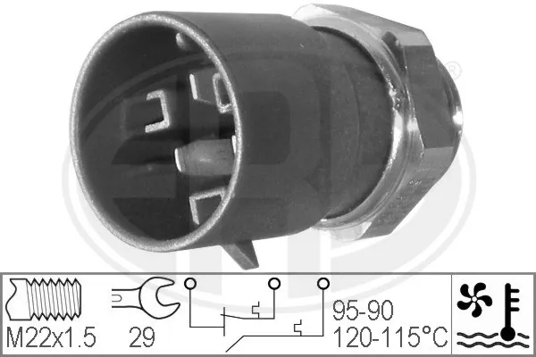 Sensor de temperatura do fluido de esfriamento (de ativação de ventilador do radiador) 330223 ERA
