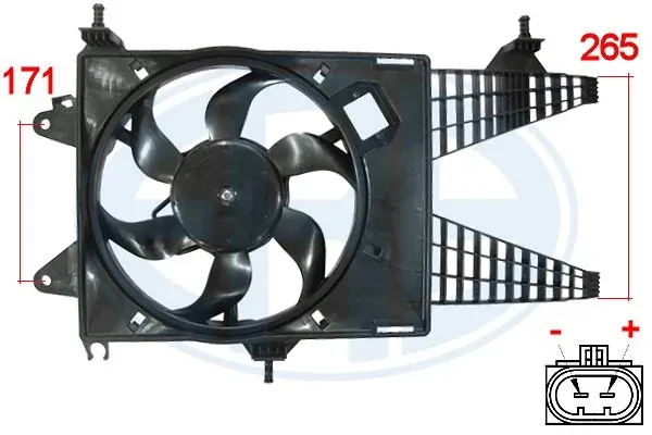 Difusor do radiador de esfriamento, montado com motor e roda de aletas 352001 ERA