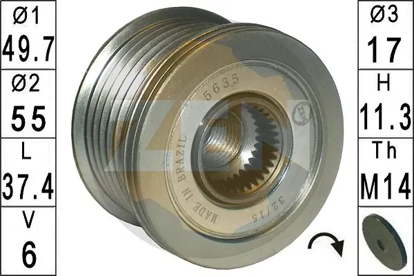 Polia do gerador ZN5635 ERA