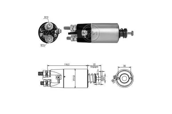 Relê retrator do motor de arranco ZM2897 ERA