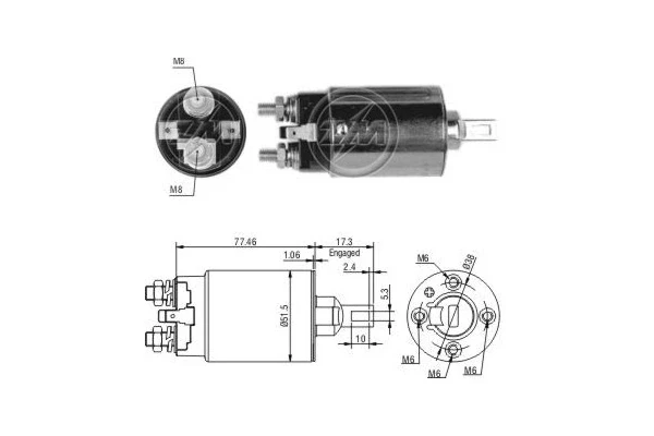 Relê retrator do motor de arranco ZM692 ERA