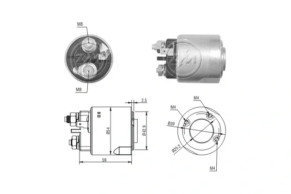 Relê retrator do motor de arranco ZM4495 ERA