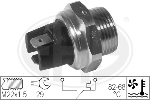 Sensor de temperatura do fluido de esfriamento (de ativação de ventilador do radiador) 330266 ERA