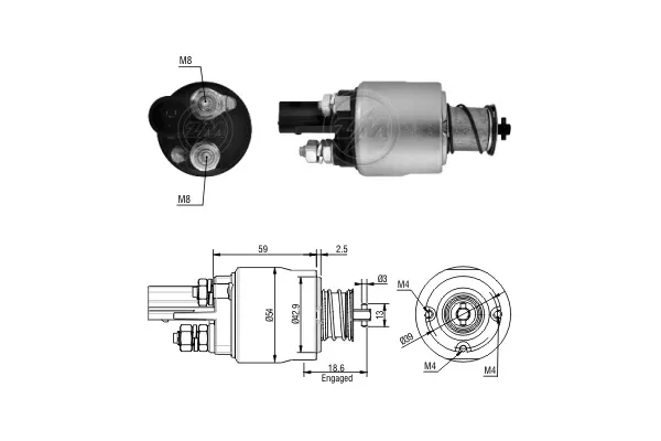 Relê retrator do motor de arranco ZM1498 ERA