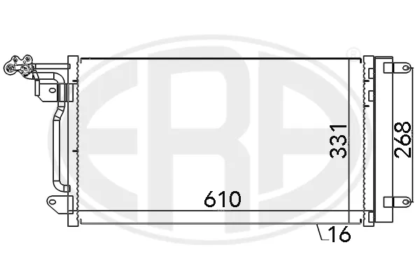 Radiador de aparelho de ar condicionado Skoda Fabia 2 5J2, 542, 572, 582