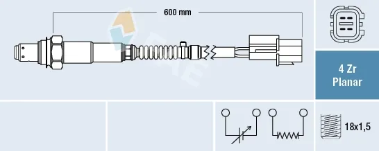 Sonda lambda, sensor de oxigênio 77655 FAE