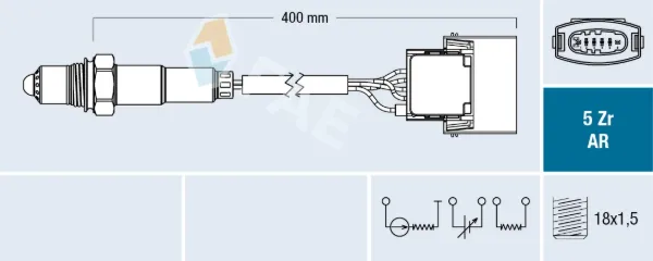 Sonda lambda, sensor de oxigênio 75016 FAE