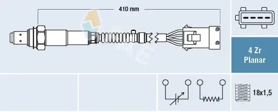 Sonda lambda, sensor direito de oxigênio até o catalisador 77282 FAE