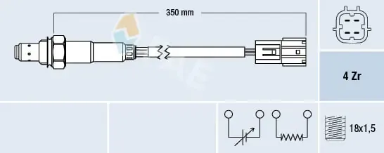 Sonda lambda, sensor de oxigênio até o catalisador 77391 FAE