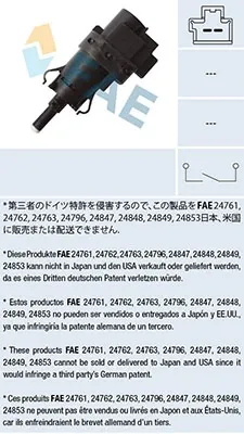 Sensor de ativação do sinal de parada 24847 FAE