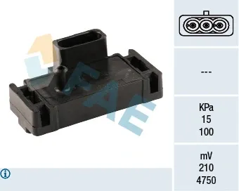 Sensor de pressão no coletor de admissão, MAP 15001 FAE