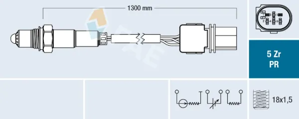 Sonda lambda, sensor de oxigênio até o catalisador 75053 FAE