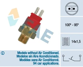 Sensor de temperatura do fluido de esfriamento (de ativação de ventilador do radiador) 36250 FAE
