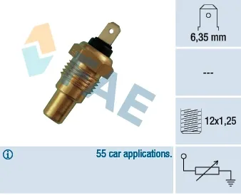 Sensor de temperatura do fluido de esfriamento 31580 FAE