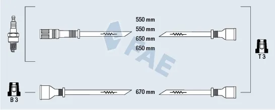 Fios de alta voltagem, kit 83500 FAE