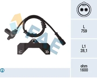 Sensor dianteiro de ABS 78508 FAE