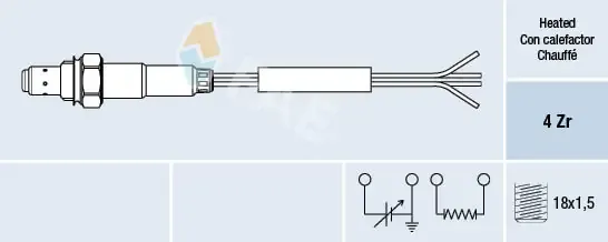 Sonda lambda, sensor de oxigênio até o catalisador 77008 FAE