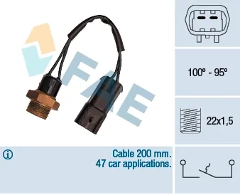 Sensor de temperatura do fluido de esfriamento (de ativação de ventilador do radiador) 36220 FAE
