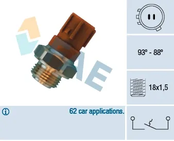 Sensor de temperatura do fluido de esfriamento (de ativação de ventilador do radiador) 36440 FAE