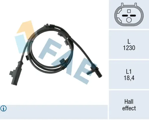 Sensor ABS traseiro esquerdo 78542 FAE