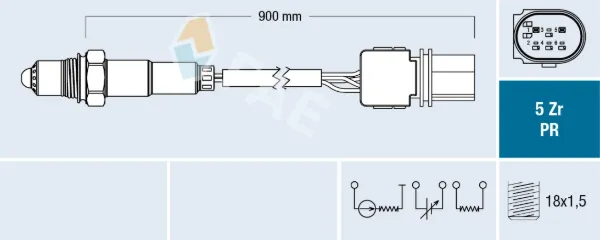 Sonda lambda, sensor de oxigênio até o catalisador 75075 FAE