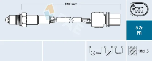 Sonda lambda, sensor de oxigênio até o catalisador 75084 FAE
