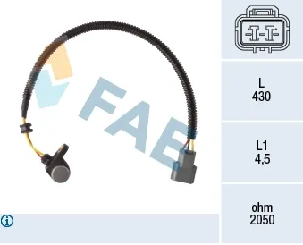Sensor de posição (de revoluções) de cambota 79419 FAE