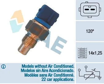 Sensor de temperatura do fluido de esfriamento 34460 FAE